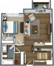 One Bedroom E208 floor plan